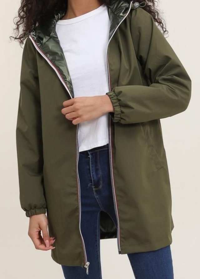 Imperméable réversible kaki 