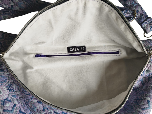 Sac banane en tissu jacquard multicolore de parme