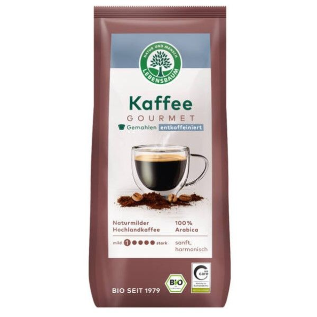 Lebensbaum Gourmet Kaffee gemahlen entkoffeiniert 250g Packung
