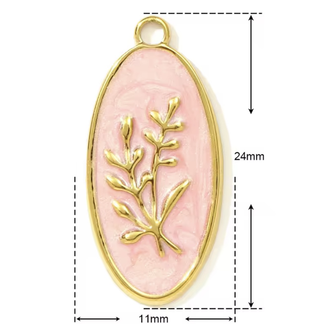 Charm ramoscello base rosa 