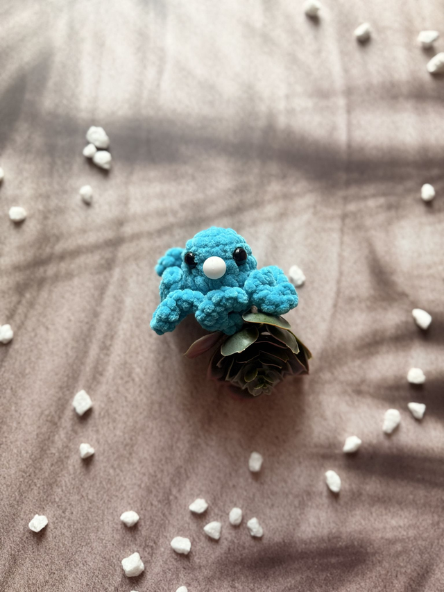 Antistress poulpe tout doux bleu moyen