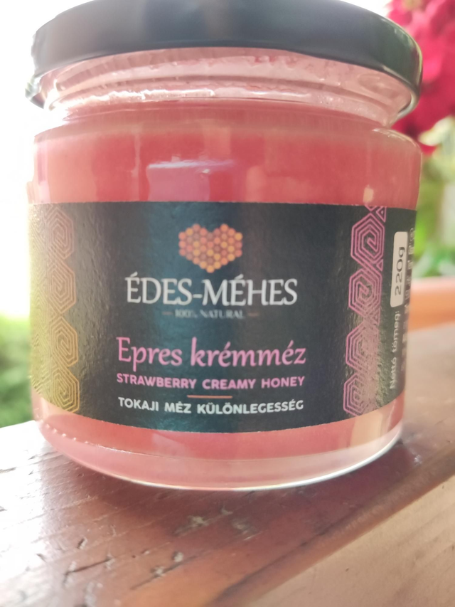 Szamócás krém méz, strawberry creamy honey 250g
