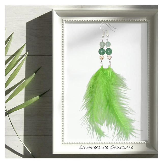 Boucles d&#039;oreilles &quot;Aventurine&quot; BO-003