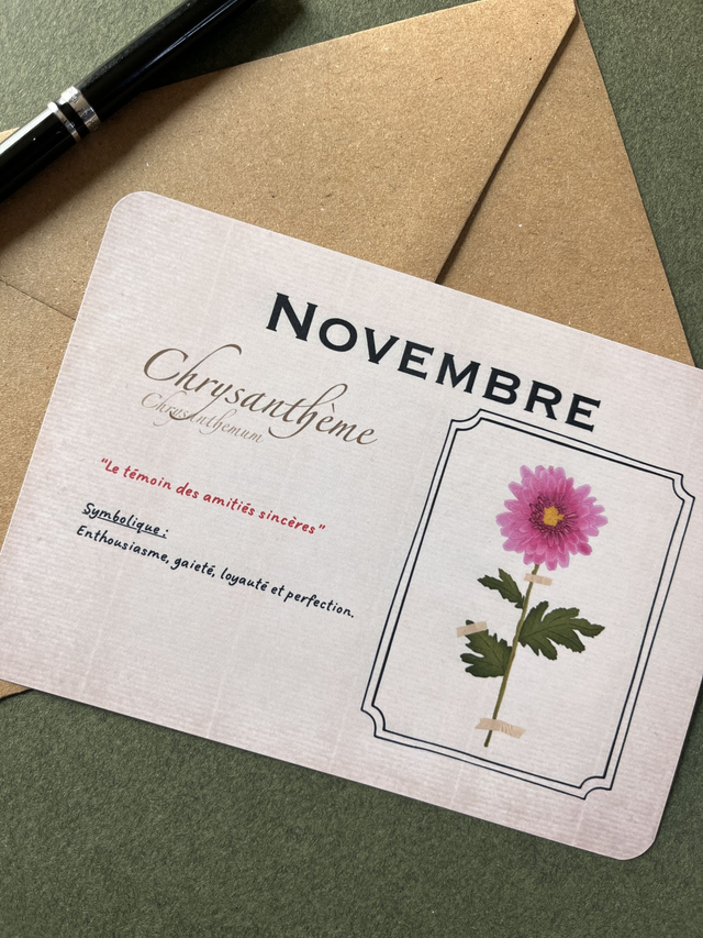 Carte 11. Novembre, le Chrysanthème