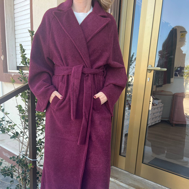 CAPPOTTO LANA COTTA BORDEAUX