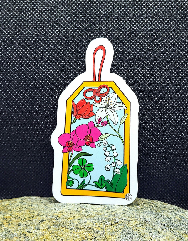 Sticker "Porte bonheur floral"