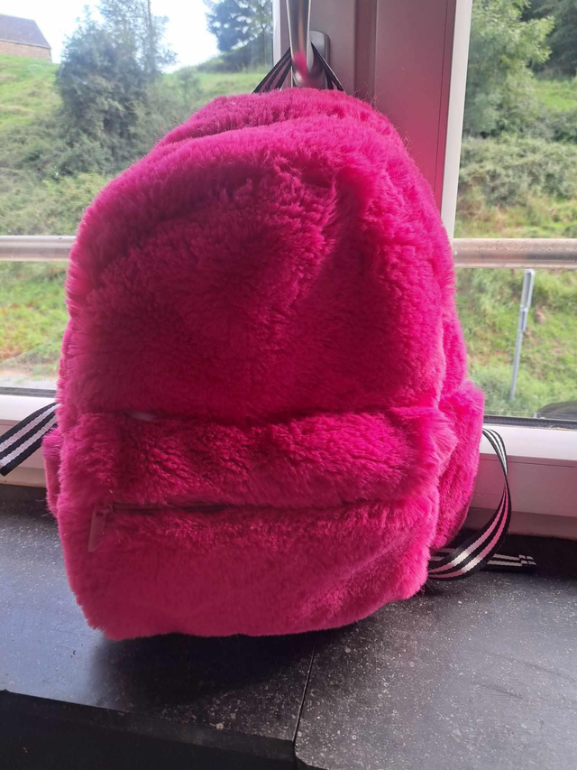 Sac en peluche rose
