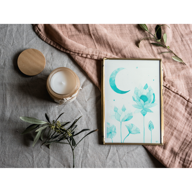 Lotus lunaire turquoise - VENDU