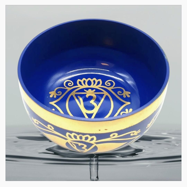 "6 Chakra Troisième Oeil" - Kit bol chantant aluminium 12 cm