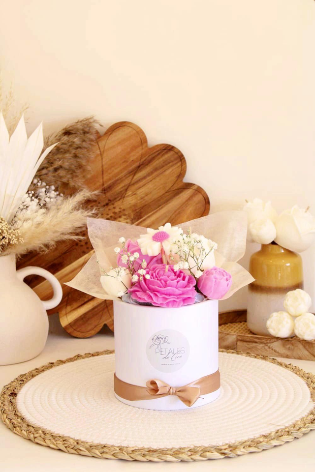 Bouquet de bougies "Eclat de rose"