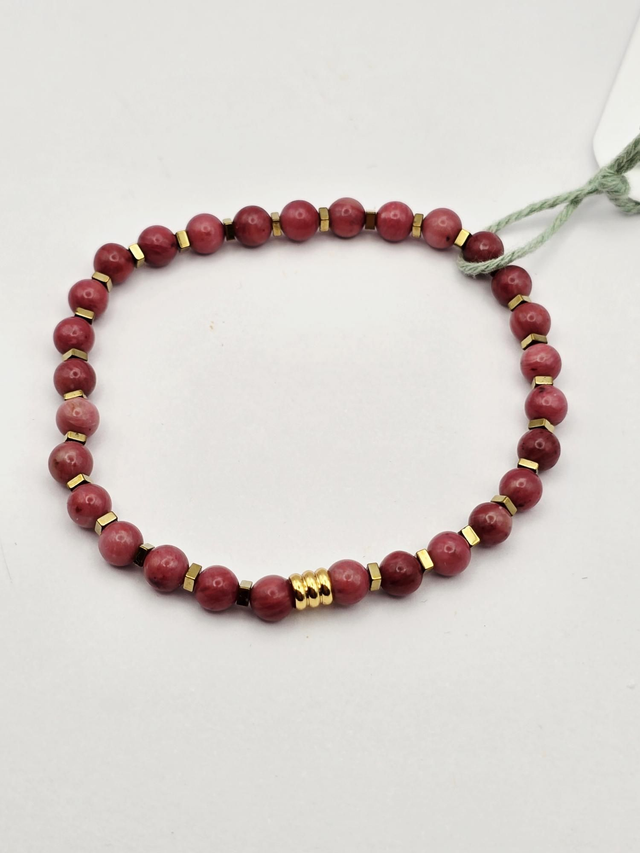 Bracelet Rhodonite rose 0,4 cm