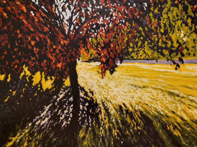 W stronę światła, 46x61 olej płótno 2022