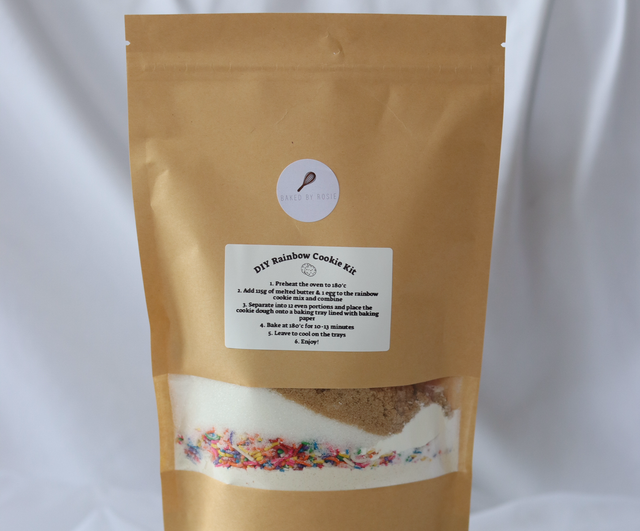 Rainbow cookie baking kit with personalised spoon