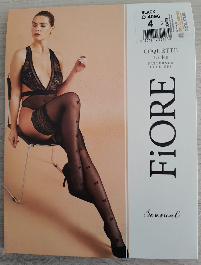 Bas noirs auto-portants "Coquette"