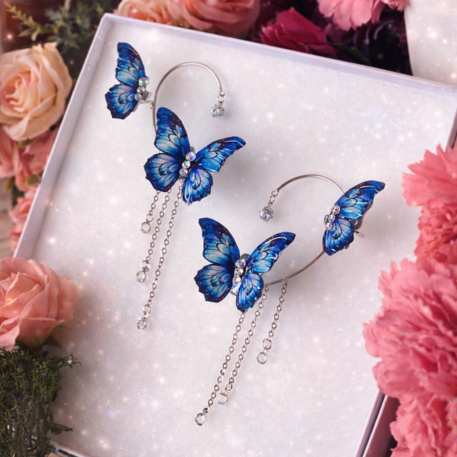 Tours d’oreilles palette de bleus, complet x2