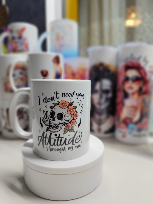 A Skull full of Attitude Skull - Personalised Mug