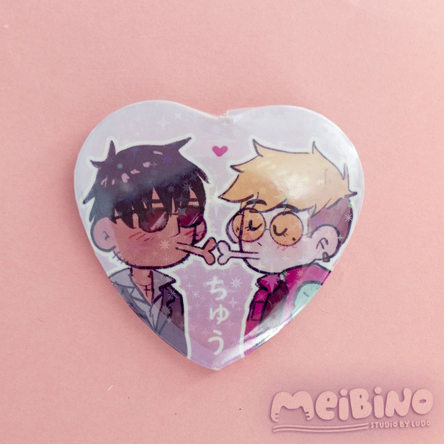 vash x wolfwood kissu - pin serduszko