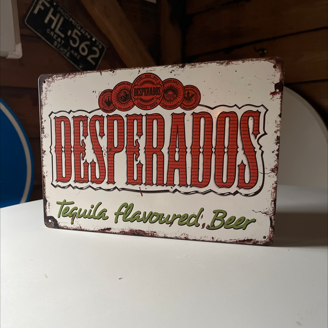 Desperados wit metalen bord - 30x20cm