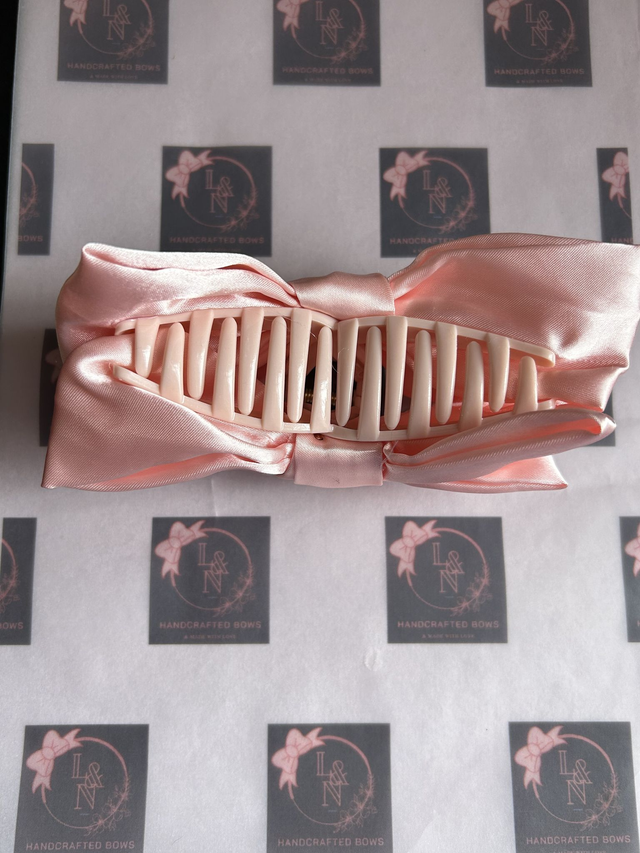 Baby Pink Satin Claw Clip