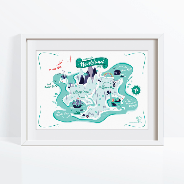 Illustration Neverland | Carte Neverland - Peter Pan