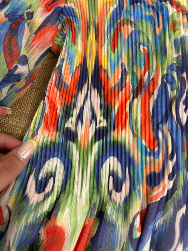 Robe Longue Imprimée Multicolore