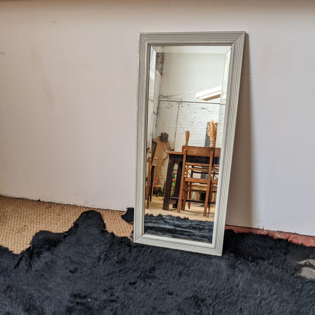 Miroir rectangulaire patiné gris