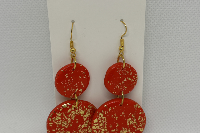 Ohrringe Rot/Gold