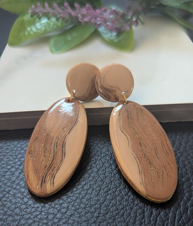 Boho Dune Oval Dangle Earrings 