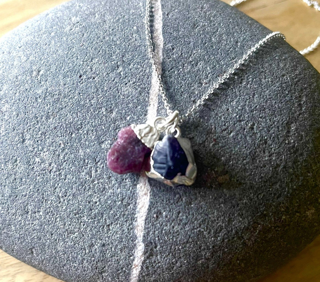 Double Birthstone Necklace - keep your loved ones close