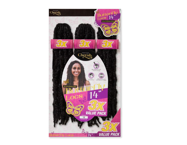 Cherish Bulk : 3X Butterfly Locs 14 (Col. 1B)	