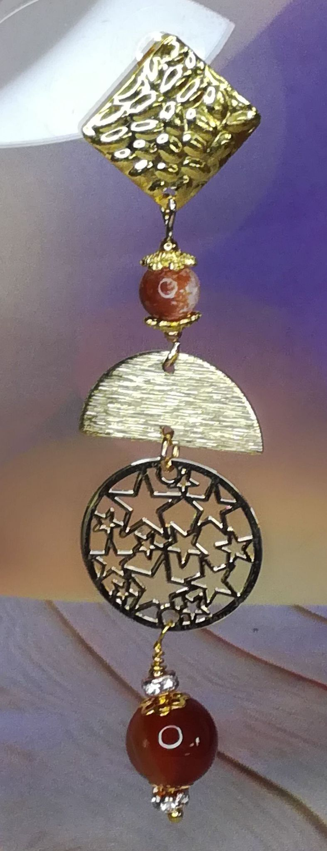 Boucles d'oreille agate orange