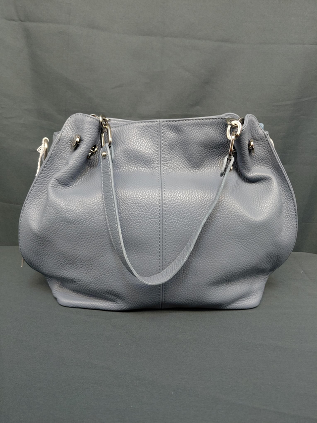 Grand sac en cuir couleur bleu 