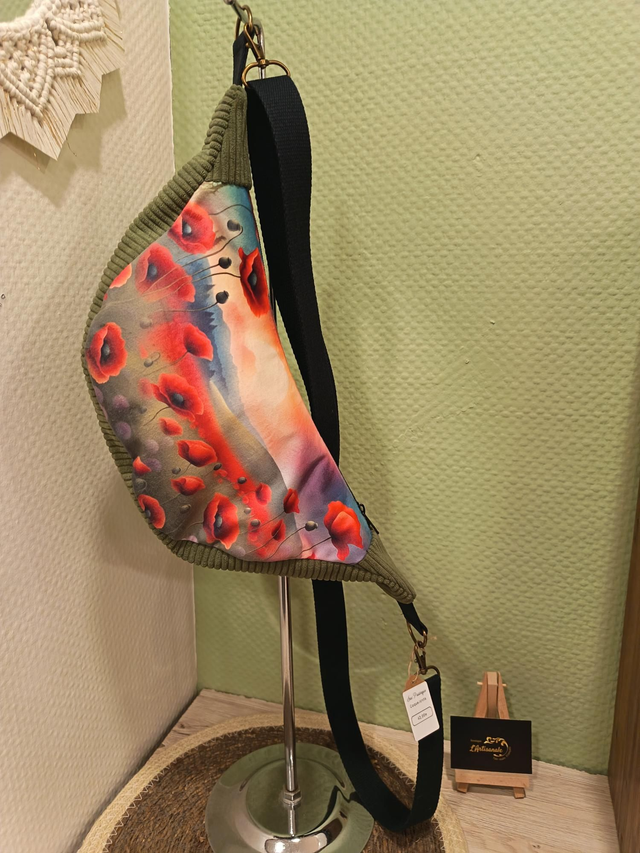 Sac pastèque velours Coquelicots