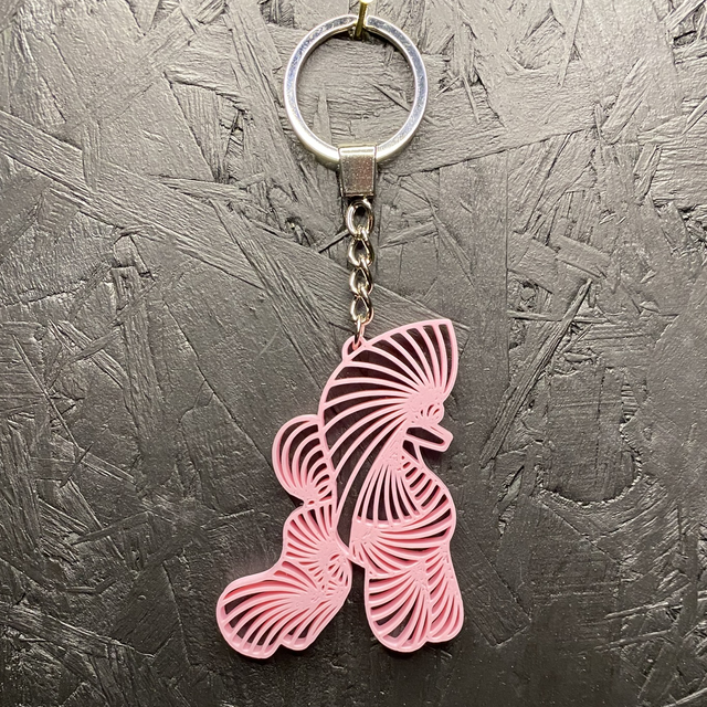 3D - Keychain Poodle Puppy Sakura Pink