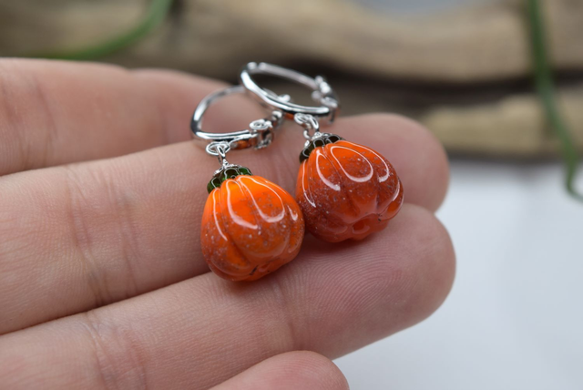 DORMEUSES CITROUILLE MONTURE ARGENT 