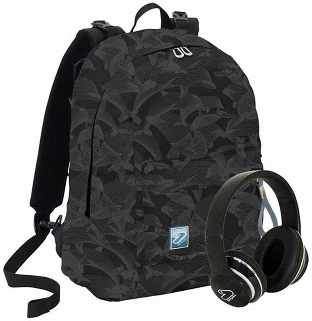 ZAINO SEVEN REVERSIBILE BACKPACK SOCIAL + CUFFIE NERO ...