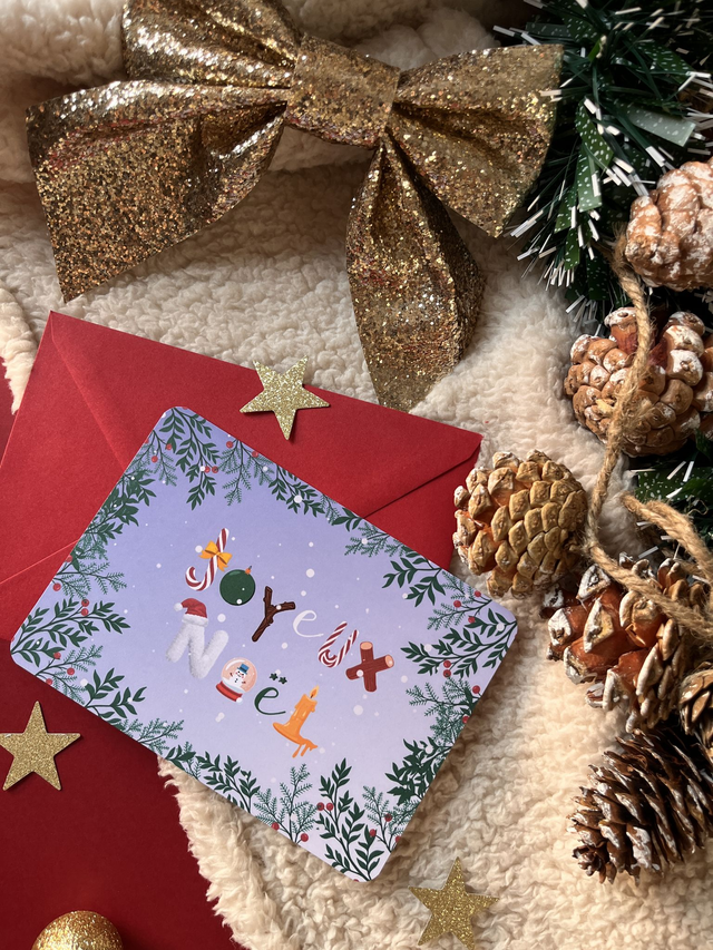 Carte de Noël style rétro