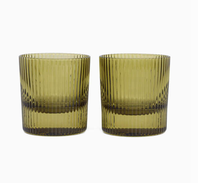 "The Scout" Lowball Glass - set of 2 - Olive