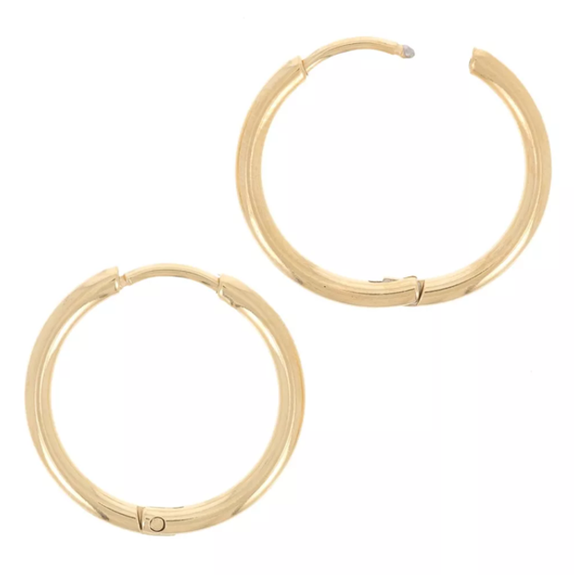 Créoles rondes doré acier inoxydable x2