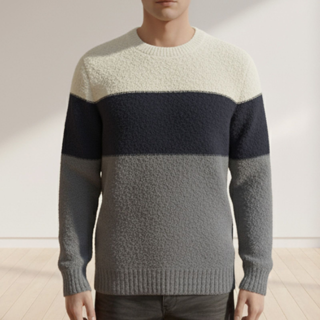 Maglione invernale fasce multicolor