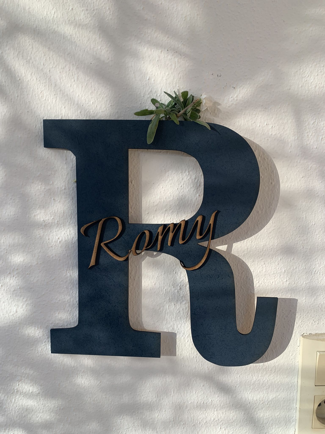  Décoration murale chambre enfant  / Initiale et prénom découpés au laser bois MDF 3 mm