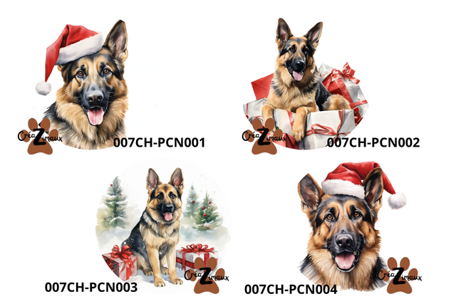 Porte clé Berger Allemand modèle Noël