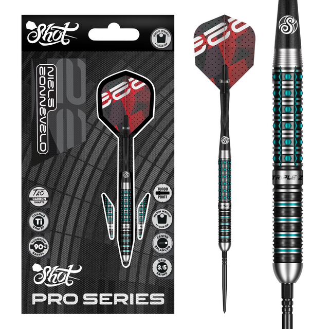 Shot Pro Series Niels Zonneveld 90% Tungsten Steeldarts - Turbo Point 23 gr 
