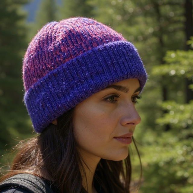 Soft Merino Wool Handmade Unisex Hat (Colour: Parma Violet)