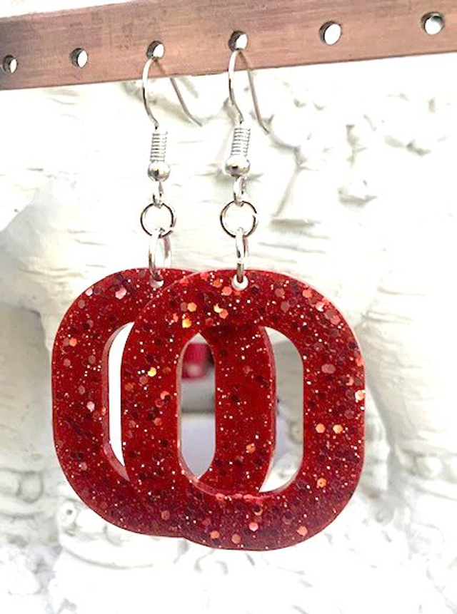 Boucles d'oreilles Glitter Automne Rouge