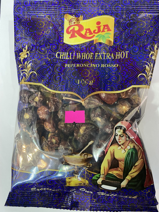 CHILLI WHOE EXTRA HOT 100G - RAJA
