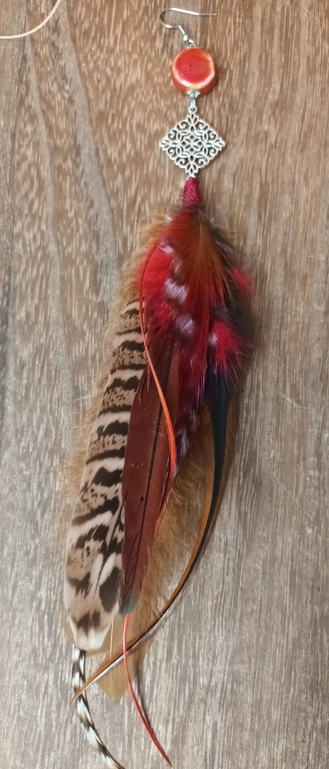 Mono boucle en plumes 