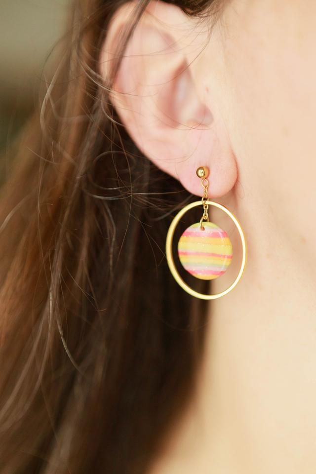 Boucles Oreilles Rondes Collection Gourmandises Acidulées