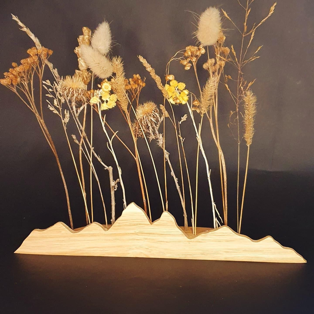 Support décoratif pour fleurs séchées silhouette &quot;Montagnes&quot; 