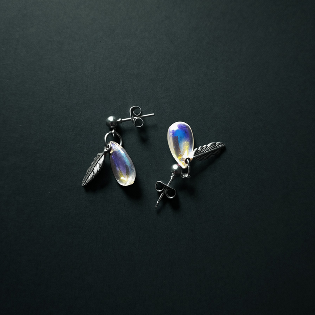 feather rain earrings